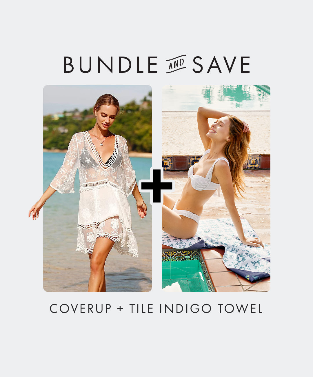 San Diego Coverup + Microfiber Towel Tile Indigo (BUNDLE)