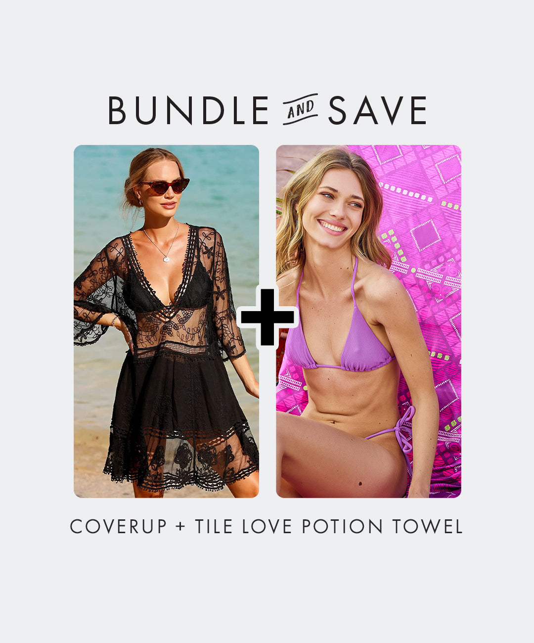 San Diego Coverup + Microfiber Towel Tile Love Potion (BUNDLE)