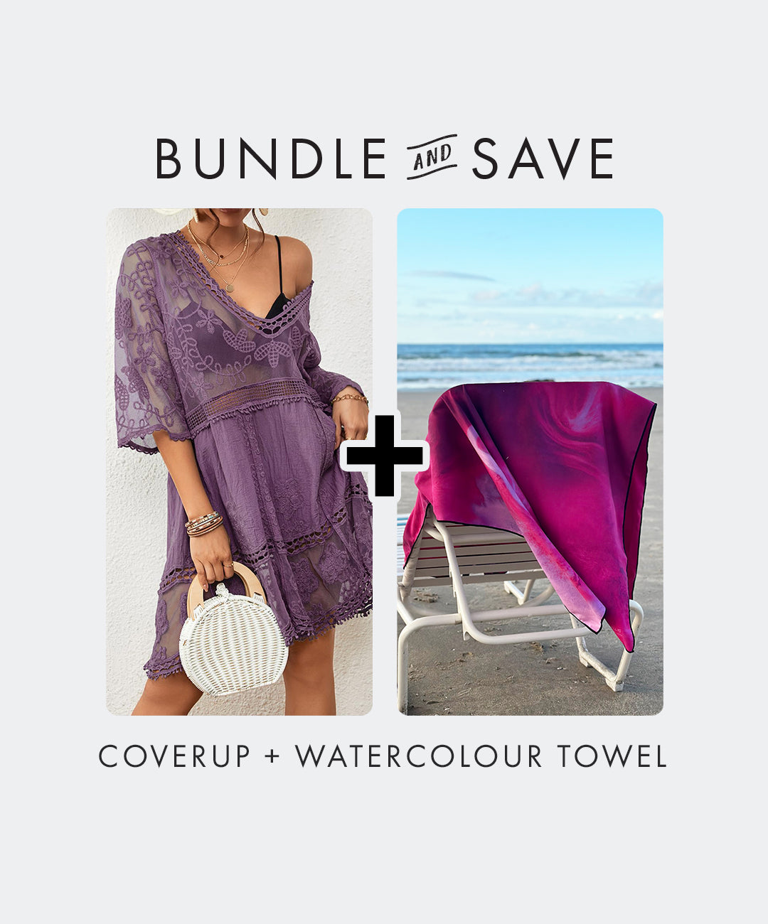 San Diego Coverup + Microfiber Towel Watercolour Love Potion (BUNDLE)