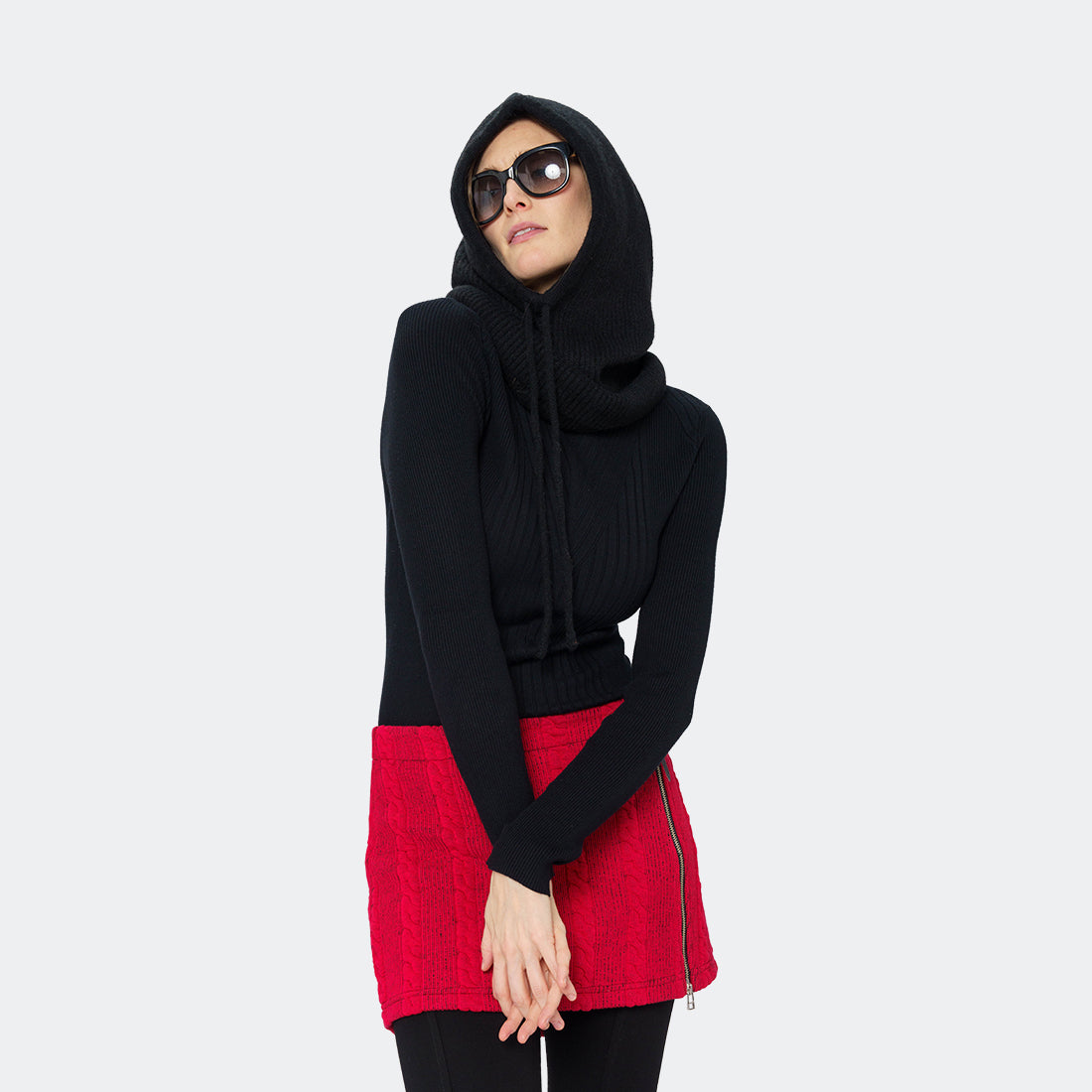 Zip Ski Skirt - Cable Rib - Rouge | Tonia DeBellis - Made with