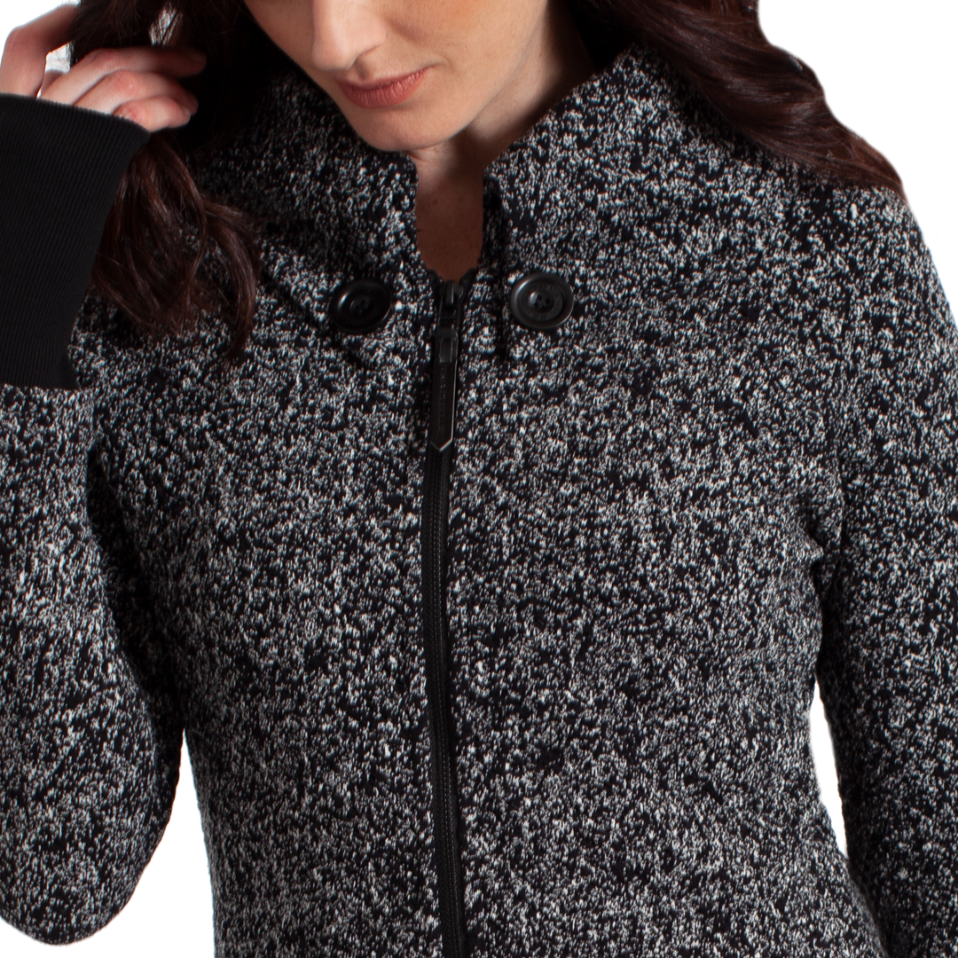 Tonia DeBellis Maggie Coat in Haze Black/Ivory - detail