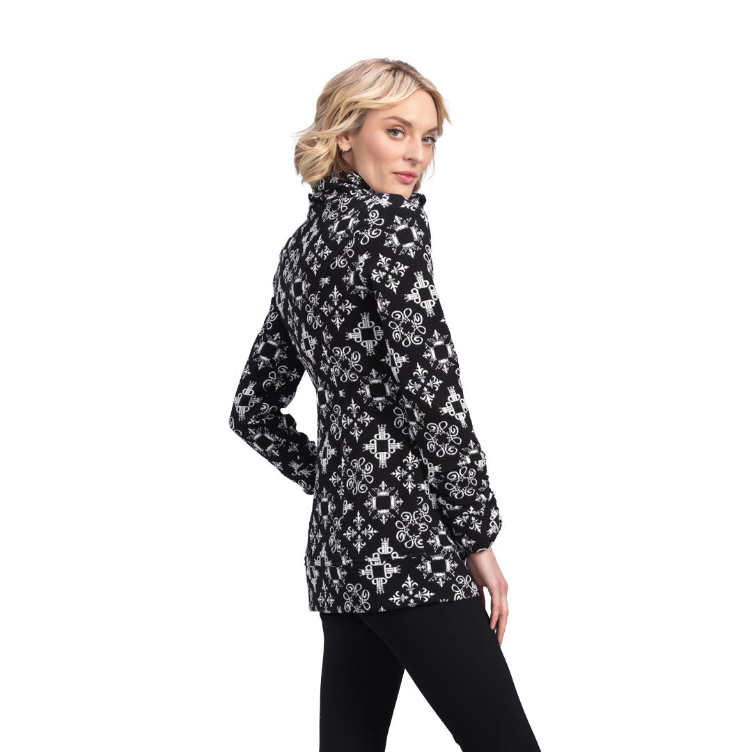 Tonia DeBellis | Molly Jacket - Signature Logo - Black/Ivory - back view