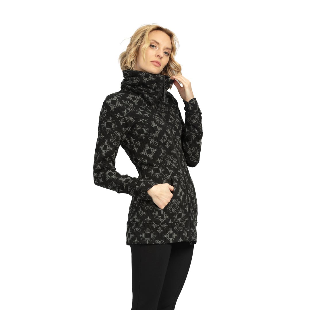 Tonia DeBellis | Molly Jacket - Signature Logo - Black/Charcoal- side View