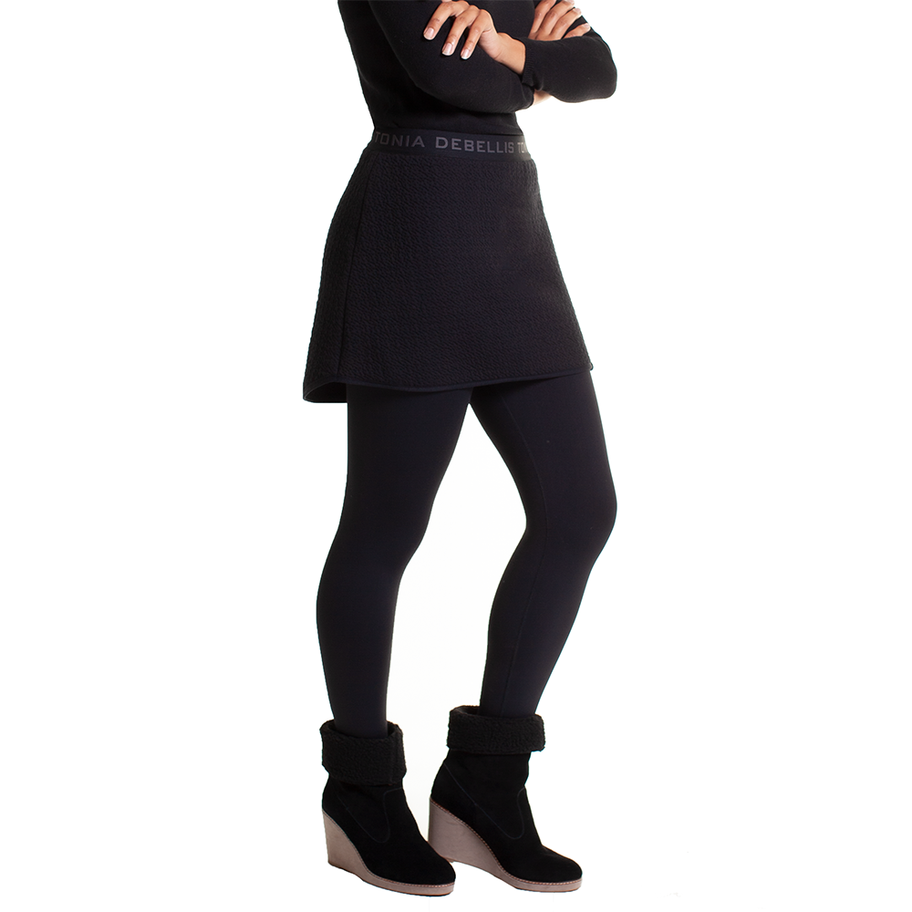 Tonia DeBellis Ski Skirt in Uniquilt Black - side view