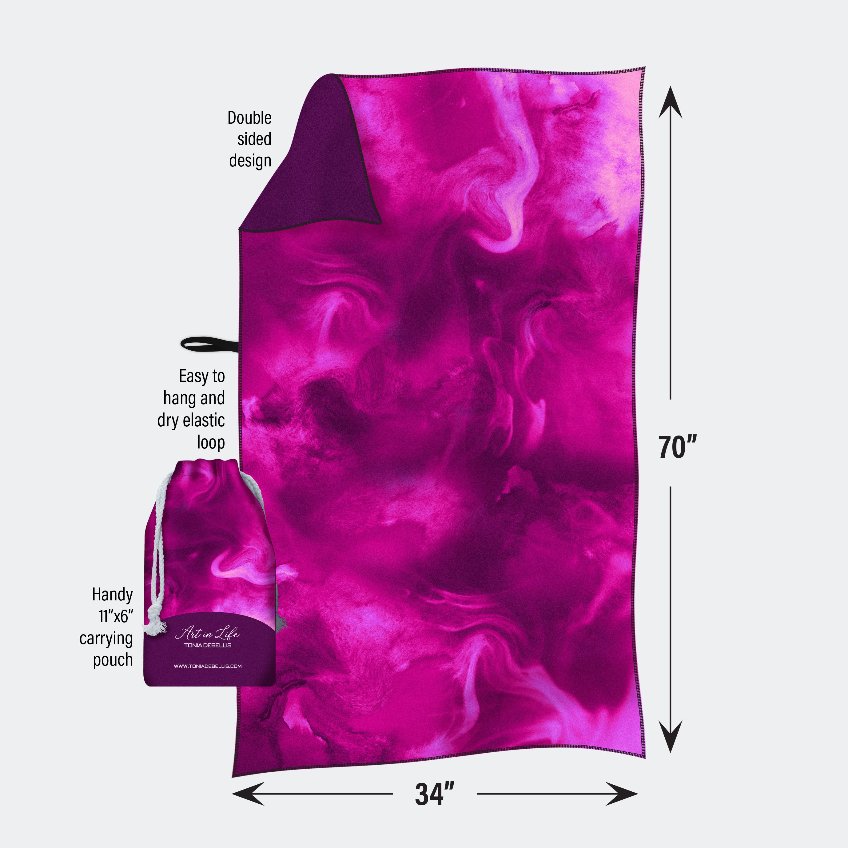 Molly Jacket Uniquilt Black + Microfiber Towel Watercolour Love Potion (BUNDLE...)
