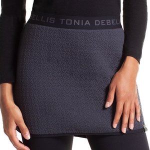 Tonia DeBellis Ski Skirt in Uniquilt Charcoal - front view